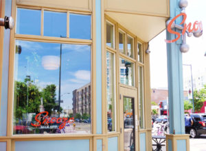 An Exterior Photo Of The Entrance At The Original Snooze Restaurant in Downtown Denver's Ballpark Neighborhood