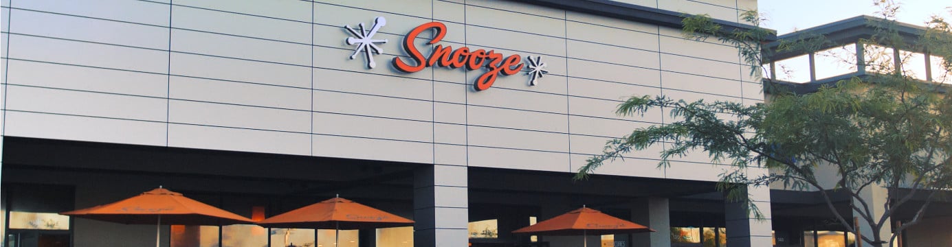 Restaurant Front with Snooze Signage