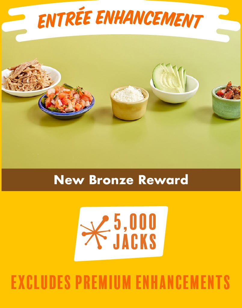 Entree Enhancement - New Bronze Reward - 5,000 Jacks - Available Excludes Premium Enhancements